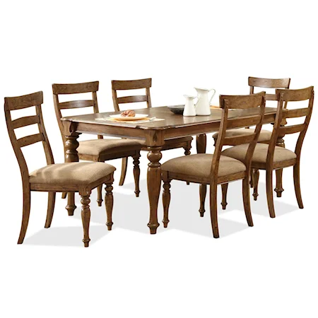 7 Piece Rectangular Dining Table and Side Chairs